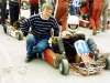 Neil tries out his 'new second hand kart' while Dad keeps a watching brief, Mondello Park 1994